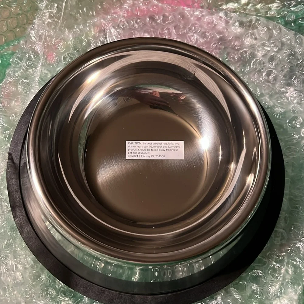 NWT SportPet Silver Stainless Steel Non-Skid Pet Bowl